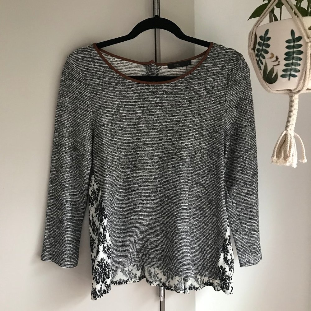 THML Long Sleeve Top with Buttoned Back Detail